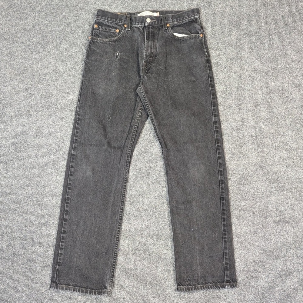 Levis 505 Regular Fit Jeans Mens 33x32 Faded Black Straight Leg Denim 2007